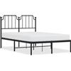 vidaXL Struttura letto con testiera in metallo nero 120x190 cm