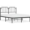 vidaXL Struttura letto con testiera in metallo nero 140x190 cm