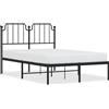 vidaXL Struttura letto con testiera in metallo nero 120x200 cm