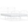 vidaXL Struttura letto con testiera e pediera in metallo bianco 135x190 cm