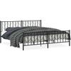 vidaXL Struttura letto con testiera e pediera in metallo nero 193x203 cm