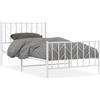 vidaXL Struttura letto con testiera e pediera in metallo bianco 100x190 cm