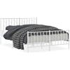 vidaXL Struttura letto con testiera e pediera in metallo bianco 135x190 cm