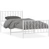 vidaXL Struttura letto con testiera e pediera in metallo bianco 100x200 cm
