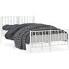 vidaXL Struttura letto con testiera e pediera in metallo bianco 120x190 cm