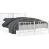 vidaXL Struttura letto con testiera e pediera in metallo bianco 150x200 cm