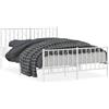 vidaXL Struttura letto con testiera e pediera in metallo bianco 140x190 cm