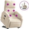 vidaXL Poltrona per massaggi con ausilio per la posizione eretta Tessuto in microfibra beige