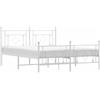 vidaXL Struttura letto con testiera e pediera in metallo bianco 160x200 cm