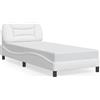 vidaXL Giroletto con testiera bianco 80x200 cm in ecopelle
