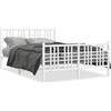 vidaXL Struttura letto con testiera e pediera in metallo bianco 140x200 cm