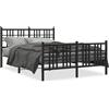 vidaXL Struttura letto con testiera e pediera in metallo nero 120x190 cm