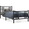 vidaXL Struttura letto con testiera e pediera in metallo nero 100x200 cm
