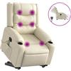 vidaXL Sedia per massaggi con ausilio elettrico in Pelle finta crema