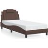 vidaXL Giroletto con testiera marrone 80x200 cm in ecopelle