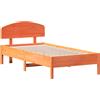vidaXL Letto in legno massiccio senza materasso cera marrone 75x190 cm legno di pino