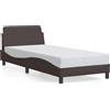 vidaXL Giroletto con testiera in tessuto marrone scuro 80x200 cm