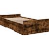 vidaXL Struttura letto con cassetti in rovere fumé 75x190 cm materiale a base di legno