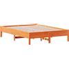 vidaXL Letto in legno massiccio senza materasso cera marrone 135x190 cm legno di pino