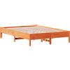 vidaXL Letto in legno massiccio senza materasso Wax brown 160x200 Legno di pino