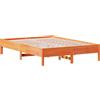 vidaXL Letto in legno massiccio senza materasso Wax brown 150x200 cm Legno di pino