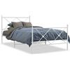 vidaXL Struttura letto con testiera e pediera in metallo bianco 100x200 cm