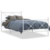 vidaXL Struttura letto con testiera e pediera in metallo bianco 107x203 cm