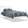 vidaXL Struttura letto con testiera e pediera in metallo bianco 90x200 cm