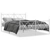 vidaXL Struttura letto con testiera e pediera in metallo bianco 140x190 cm