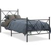 vidaXL Struttura letto con testiera e pediera in metallo nero 80x200 cm