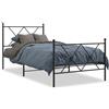 vidaXL Struttura letto con testiera e pediera in metallo nero 90x200 cm