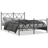 vidaXL Struttura letto con testiera e pediera in metallo nero 140x200 cm