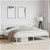 vidaXL Struttura letto con testiera in metallo bianco 200x200 cm