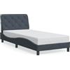 vidaXL Struttura letto senza materasso grigio scuro 80x200 cm velluto