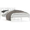 vidaXL Struttura letto con testiera in metallo bianco 120x200 cm