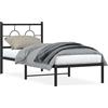 vidaXL Struttura letto con testiera in metallo nero 80x200 cm