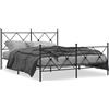 vidaXL Struttura letto con testiera e pediera in metallo nero 150x200 cm