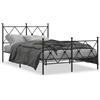 vidaXL Struttura letto con testiera e pediera in metallo nero 120x190 cm