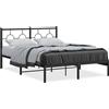 vidaXL Struttura letto con testiera in metallo nero 140x200 cm
