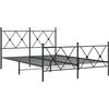 vidaXL Struttura letto con testiera e pediera in metallo nero 137x190 cm