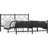vidaXL Struttura letto con testiera e pediera in metallo nero 150x200 cm