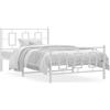 vidaXL Struttura letto con testiera e pediera in metallo bianco 107x203 cm