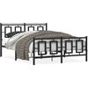 vidaXL Struttura letto con testiera e pediera in metallo nero 135x190 cm