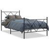 vidaXL Struttura letto con testiera e pediera in metallo nero 90x190 cm