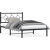 vidaXL Struttura letto con testiera in metallo nero 107x203 cm