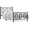 vidaXL Struttura letto con testiera e pediera in metallo nero 100x200 cm