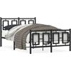 vidaXL Struttura letto con testiera e pediera in metallo nero 120x190 cm