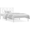 vidaXL Struttura letto con testata in metallo bianco 107x203 cm
