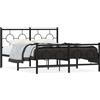 vidaXL Struttura letto con testiera e pediera in metallo nero 135x190 cm