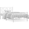 vidaXL Struttura letto con testiera e pediera in metallo bianco 100x200 cm
